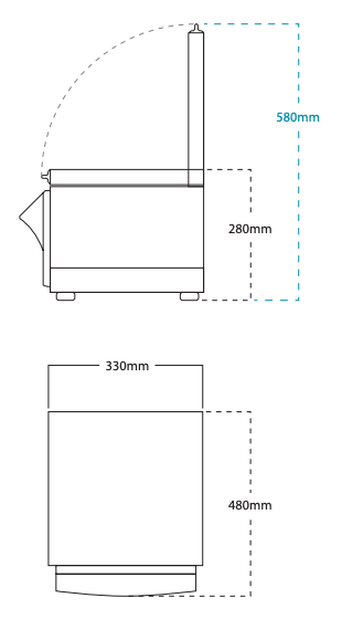 Hettich Rotolavit II - Dimensjoner