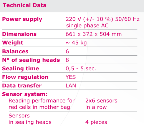 LUXOmatic dual press system - tekniske spesifikasjoner
